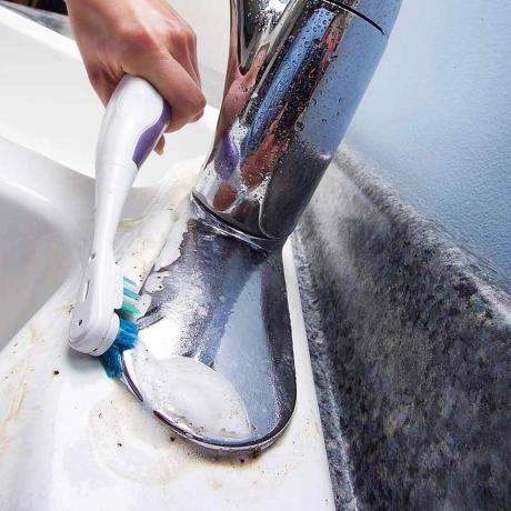 cepillo de dientes limpieza fregadero sucio