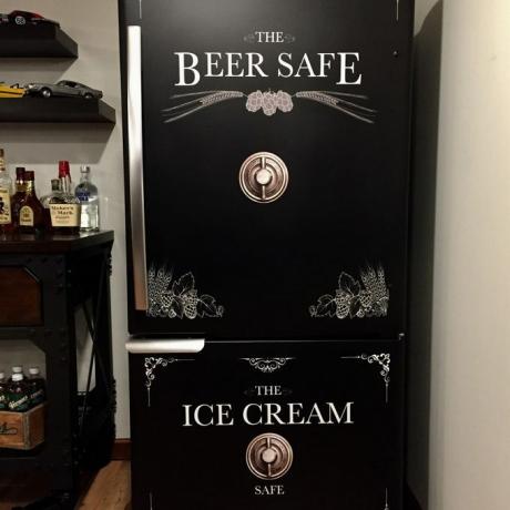 malet køleskab Øl køleskab is sikkert