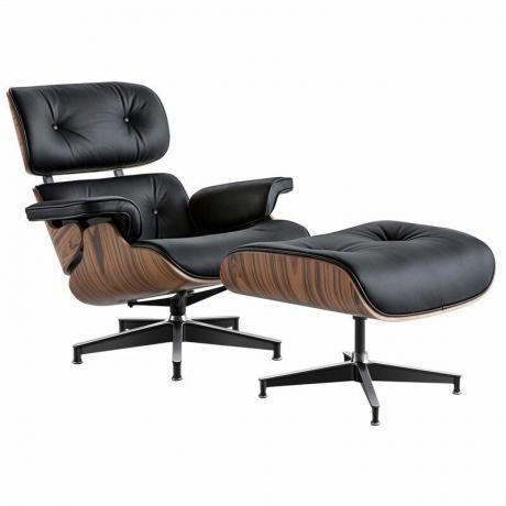 Girolamo 34.6 " Wide Tufted Genuine Leather Top Grain Leather Swivel Lounge Chair And Ottoman