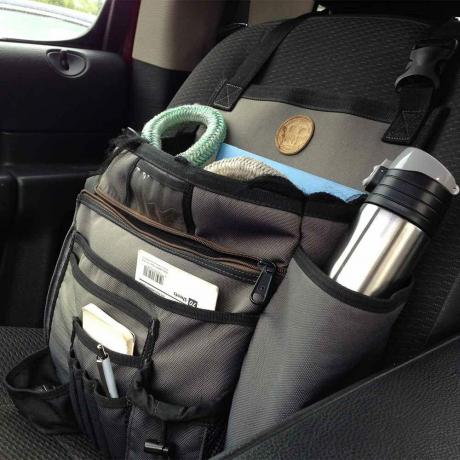 Una borsa " Cab Commander" legata al sedile del passeggero di un camion | Suggerimenti per i professionisti dell'edilizia