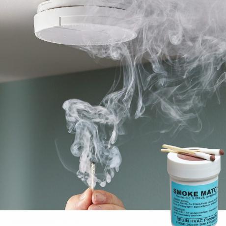 dūmai atitinka dūmų detektorių