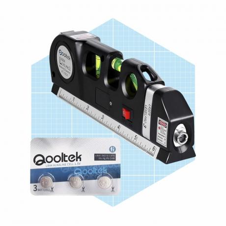 Laserová vodováha, viacúčelový krížový laser Qooltek s 8 stopovým páskovým pravítkom Ecomm Amazon.com