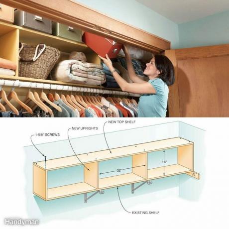 Almacenamiento de armario de dos pisos para espacios pequeños