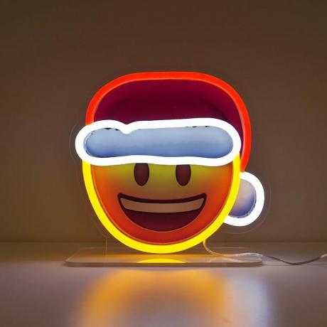 Weihnachtsmann Emoji Leuchtreklame