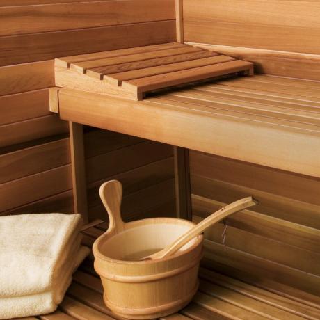 Vue intérieure du bain sauna