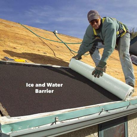 copertura del tetto con barriera per ghiaccio e acqua