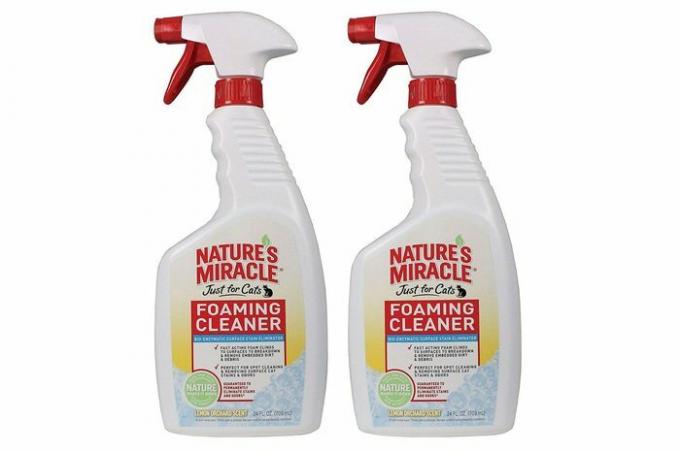 Nature's Miracle (2 Pack) 24oz Foaming Cleaner Spray Bottle Of Pet Pee Stain & Odor Remover ปลอดภัย & เป็นธรรมชาติสำหรับปัสสาวะแมวและสุนัข