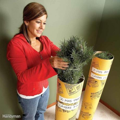 almacenar un árbol de navidad artificial en formas concretas