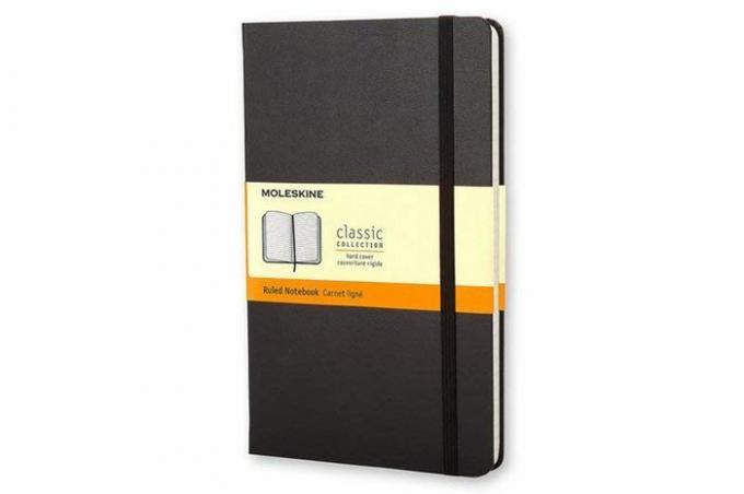 دفتر ملاحظات بغطاء صلب كلاسيكي من Moleskine ، مسطح ، كبير (5 بوصات × 8.25 بوصة) أسود - دفتر ملاحظات بغلاف صلب للكتابة والرسم والمجلات