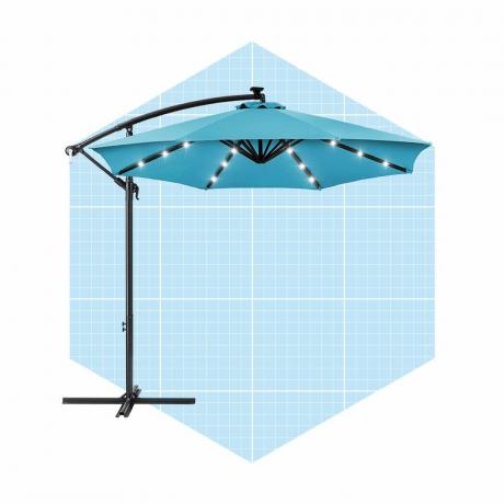 Paraguas de jardín con luz solar Best Choice Products