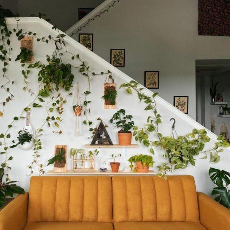 Jardín vertical interior cortesía de @meginwonderlnd a través de Instagram