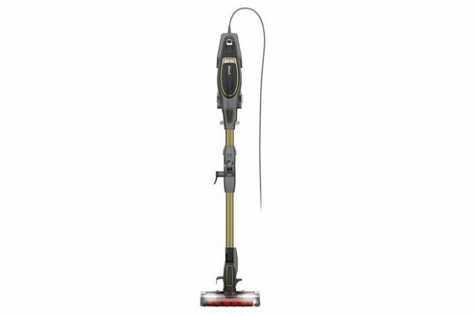 Shark Flex DuoClean Aspiradora vertical con cable ultraligera para limpieza de mascotas, alfombras y pisos duros con aspiradora manual desmontable (HV391), gris / dorado