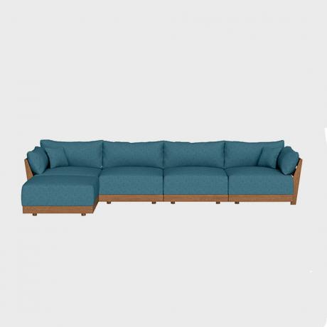 Modulares Bondi 4-Sitzer-Sofa in Ägäisblau