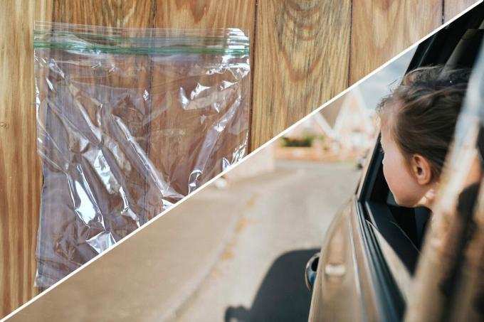 auto zieke plastic zak maakt gebruik van life hacks herbruikbaar