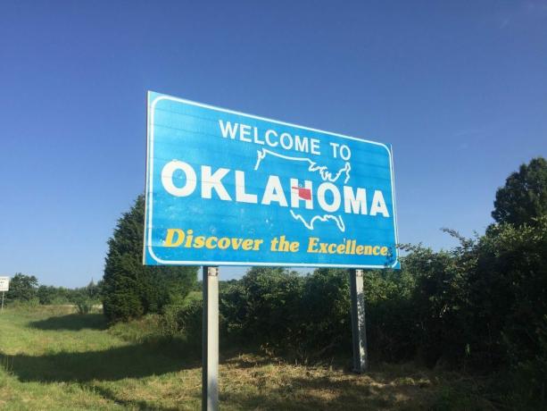 Cartel de bienvenida de Oklahoma