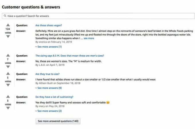 Az Amazon áttekinti a kérdéseket és a válaszokat