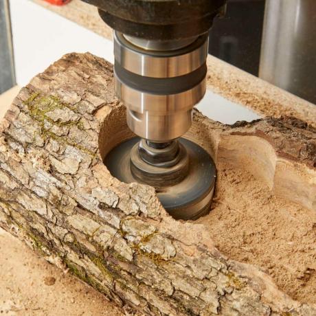 sembradora de troncos con sierra de orificio corta segunda pasada