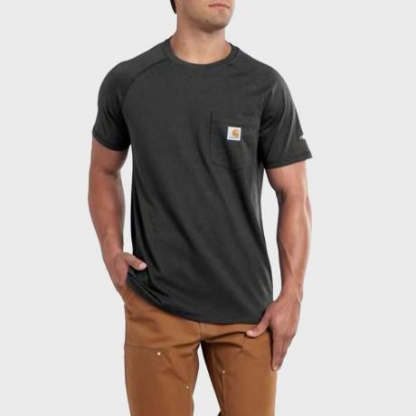 Camiseta de manga corta con bolsillo de peso medio y ajuste relajado Force
