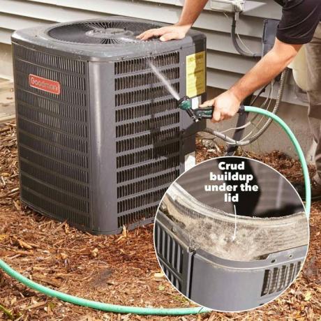 schone condensorbatterijen op airconditioner