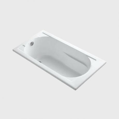 Колер Девоншир 60 дюймів X 32 дюйми Акрилова крапля для ванни з реверсивним зливом білого кольору