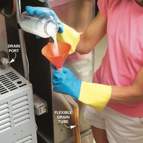 limpiar el tubo de drenaje de condensación