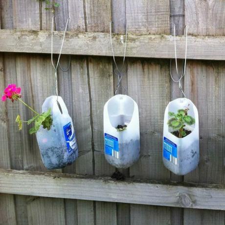 플라스틱 우유 주전자 꽃 재배자