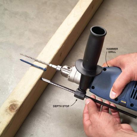 Naudojant gręžimo gylio ribotuvą su grąžtu plaktuku | Statybos profesionalų patarimai