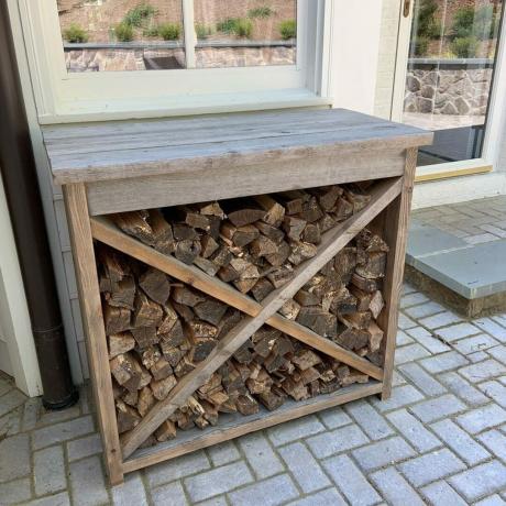 Настолна DIY стойка за съхранение на дърва за огрев С любезното съдействие на @fitchlumber чрез Instagram