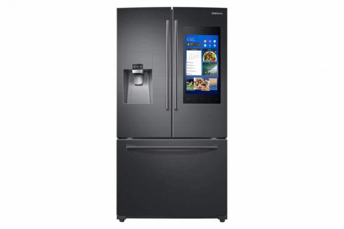 Чорний холодильник з нержавіючої сталі Samsung