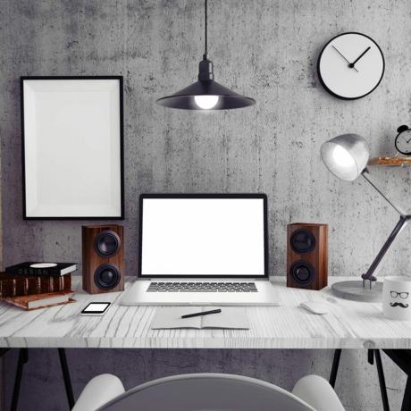 speaker komputer laptop modern kantor basement beton