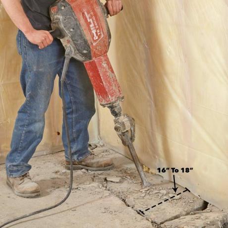 reventar pisos de concreto con un martillo neumático