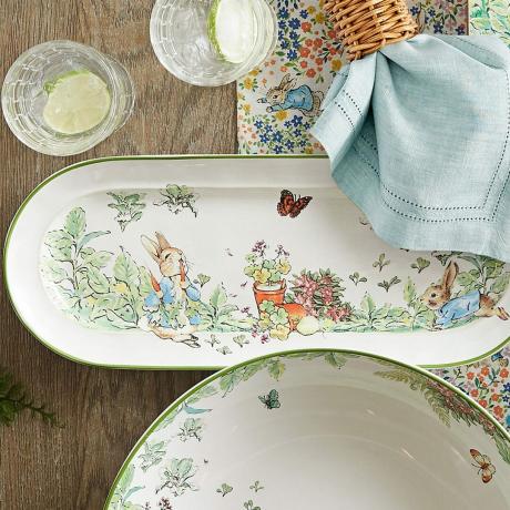 Peter Rabbit™ Garden Stoneware Cookie Platter Ecomm Potterybarn.com