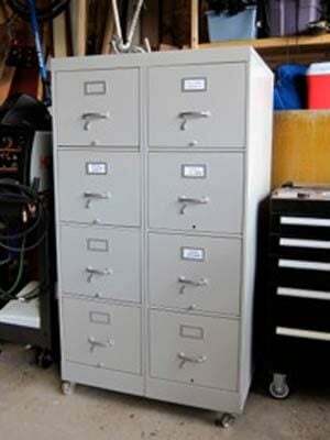 Organização da loja: Armário de ferramentas de armários de arquivos usados
