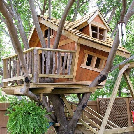 เคล็ดลับการสร้างบ้านต้นไม้ระดับและความทนทาน